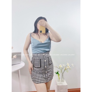 [laluas Design]Chân váy công sở giả dạ tweed