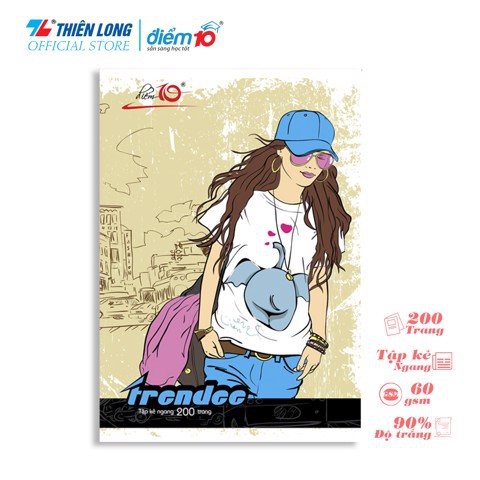 Tập học sinh 200 trang dòng kẻ ngang 60 gsm Điểm 10 TP-NB084 (hình ngẫu nhiên)