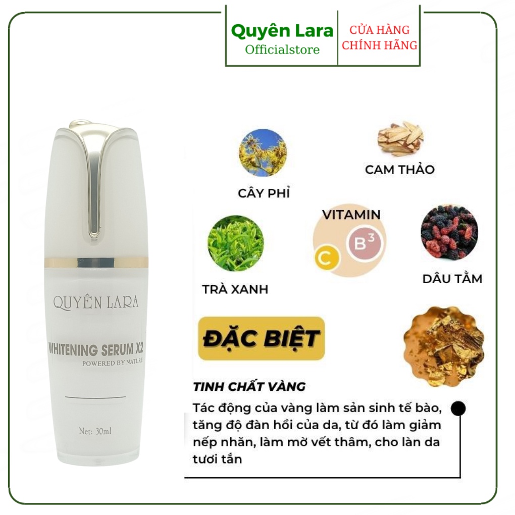 Serum Whitening X2 QUYÊN LARA Cung Cấp Collagen,Trẻ Hóa Làn Da,Ngăn Ngừa Nếp Nhăn Phục Hồi Cấu Trúc Da 30 ml 30ml