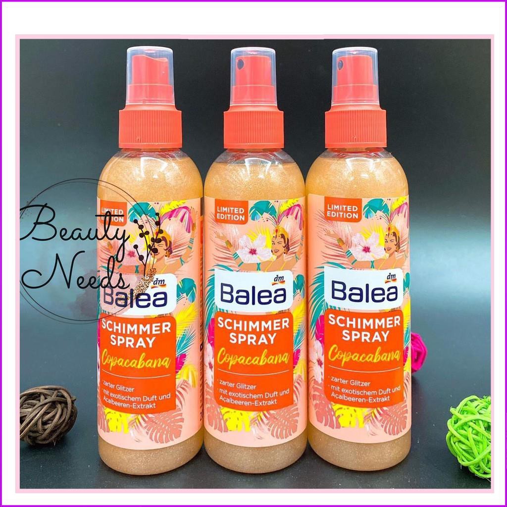 XỊT CƠ THỂ HƯƠNG HOA QUẢ THƠM MÁT, DƯỠNG DA VÀ LÀM TƯƠI MỚI TRONG NGÀY HÈ- Balea Schimmer spray Capacabana- 200ml