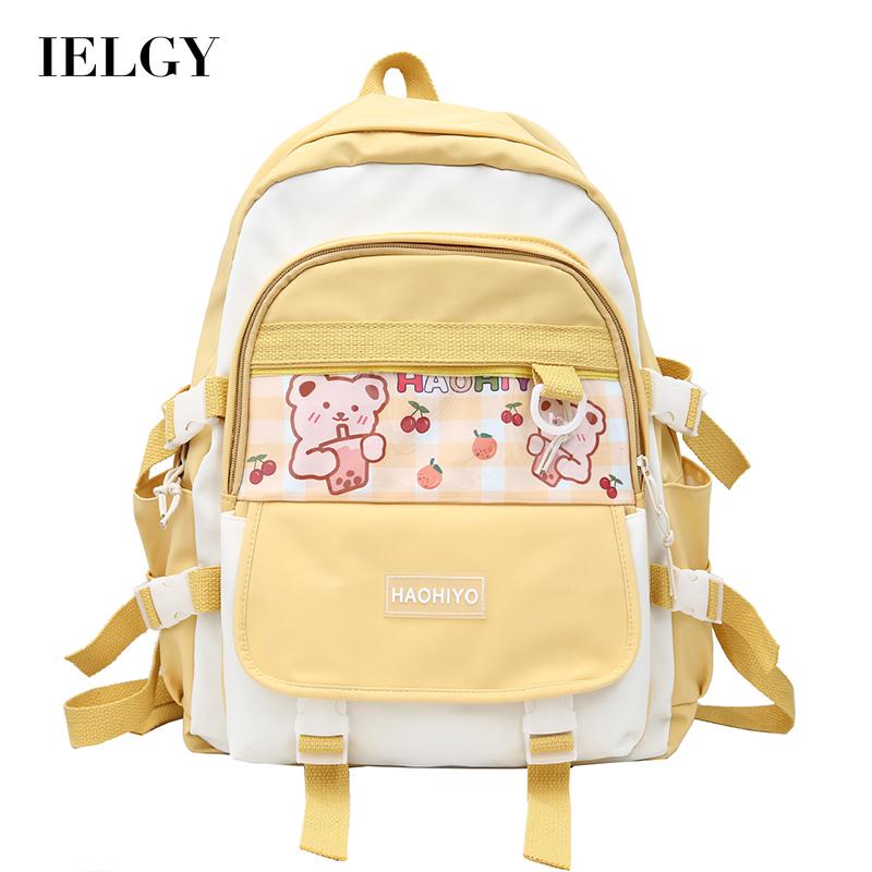 Balo IELGY đựng laptop họa tiết hoạt hình phong cách Hàn Quốc dễ thương cho nữ