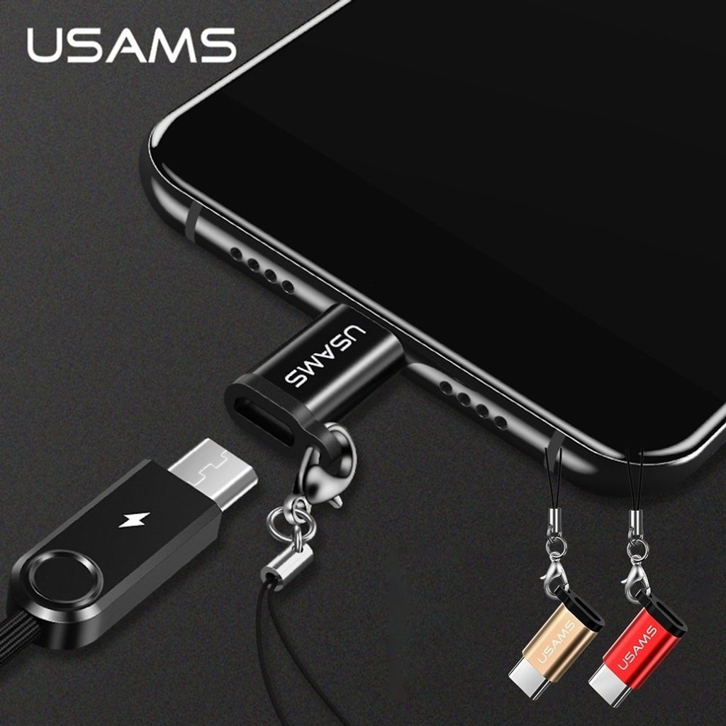 Đầu Adapter chuyển đổi Micro USB sang cổng Type-C Usams cho điện thoại, máy tính bảng, Macbook