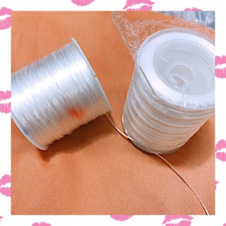 Dây tơ gân lụa xỏ chuỗi, vòng tay: màu trắng