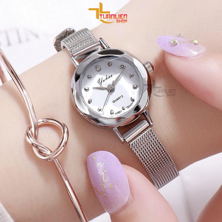 Đồng hồ nữ Yuhao hàng chính hãng mặt hình tròn, sang trọng cá tính