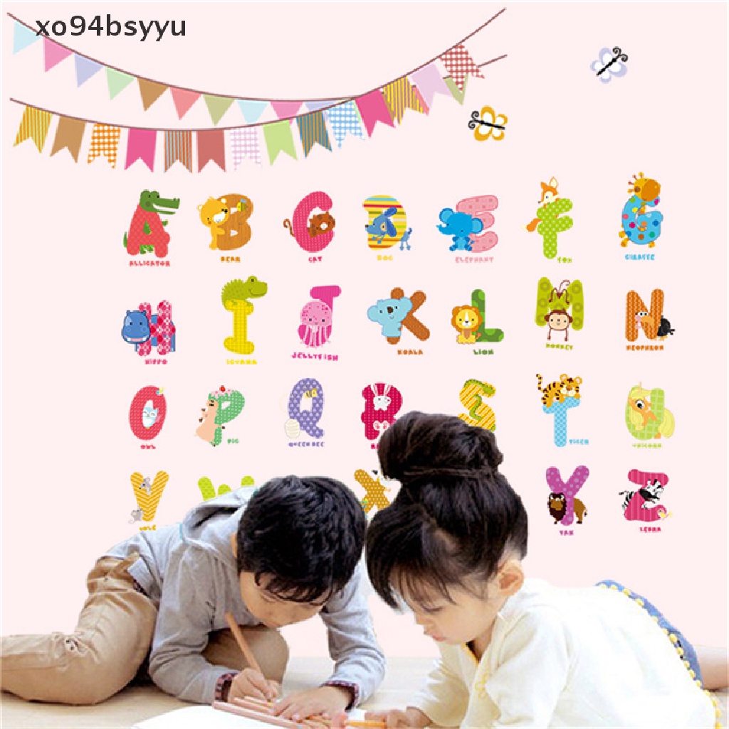 Miếng Dán Trang Trí Tường Họa Tiết Hoạt Hình Động Vật Và Chữ Cái Dễ Tháo Rời xo94bsyyu