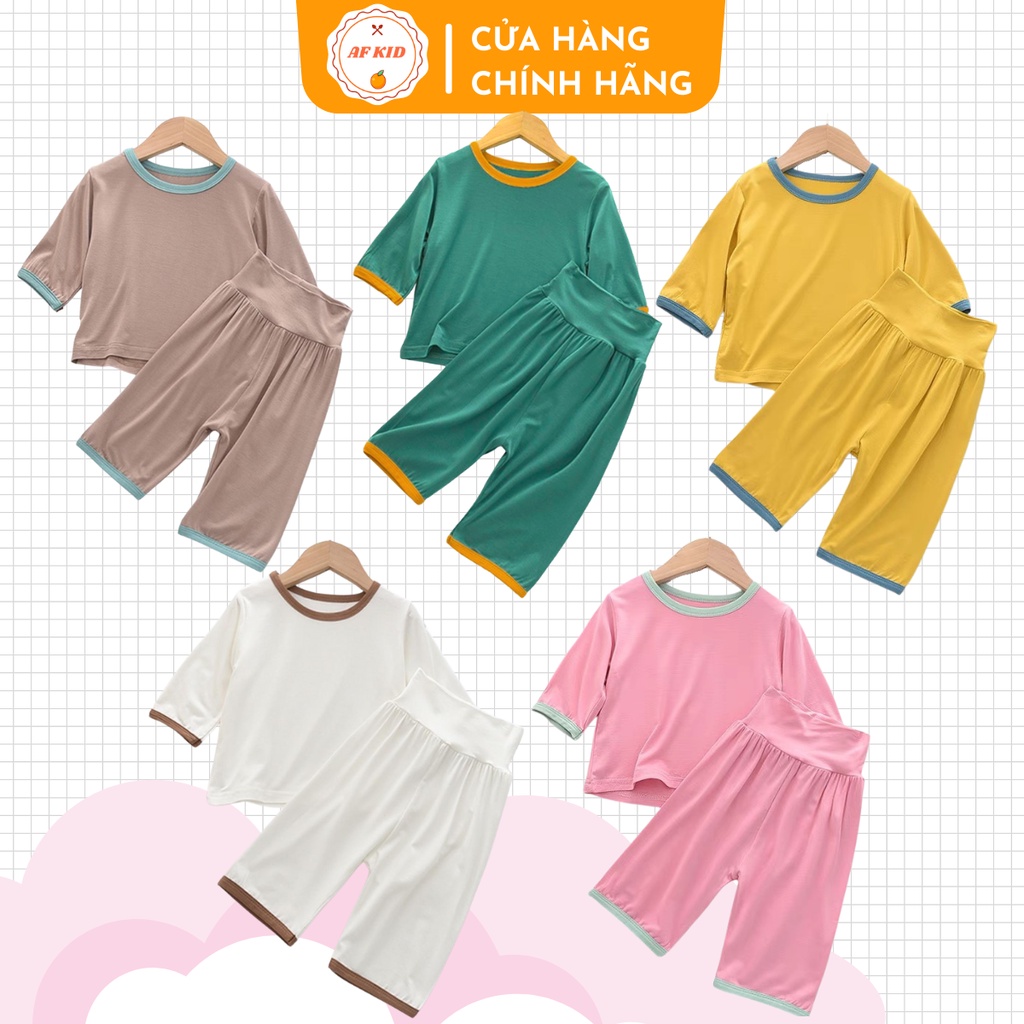Bộ Quần Áo Trẻ Em AF KID Lửng Viền Nhiều Màu Cho Bé Chất Thun Lạnh Siêu Mềm Mịn Mát