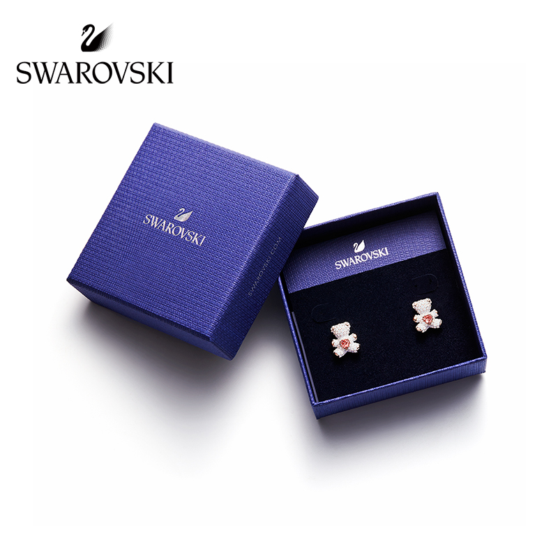 FLASH SALE 100% Swarovski Bông Tai Cá Tính Nữ TEDDYHơi thở sống động Gấu bông dễ thương như trẻ con FASHION Earrings trang sức đeo Trang sức