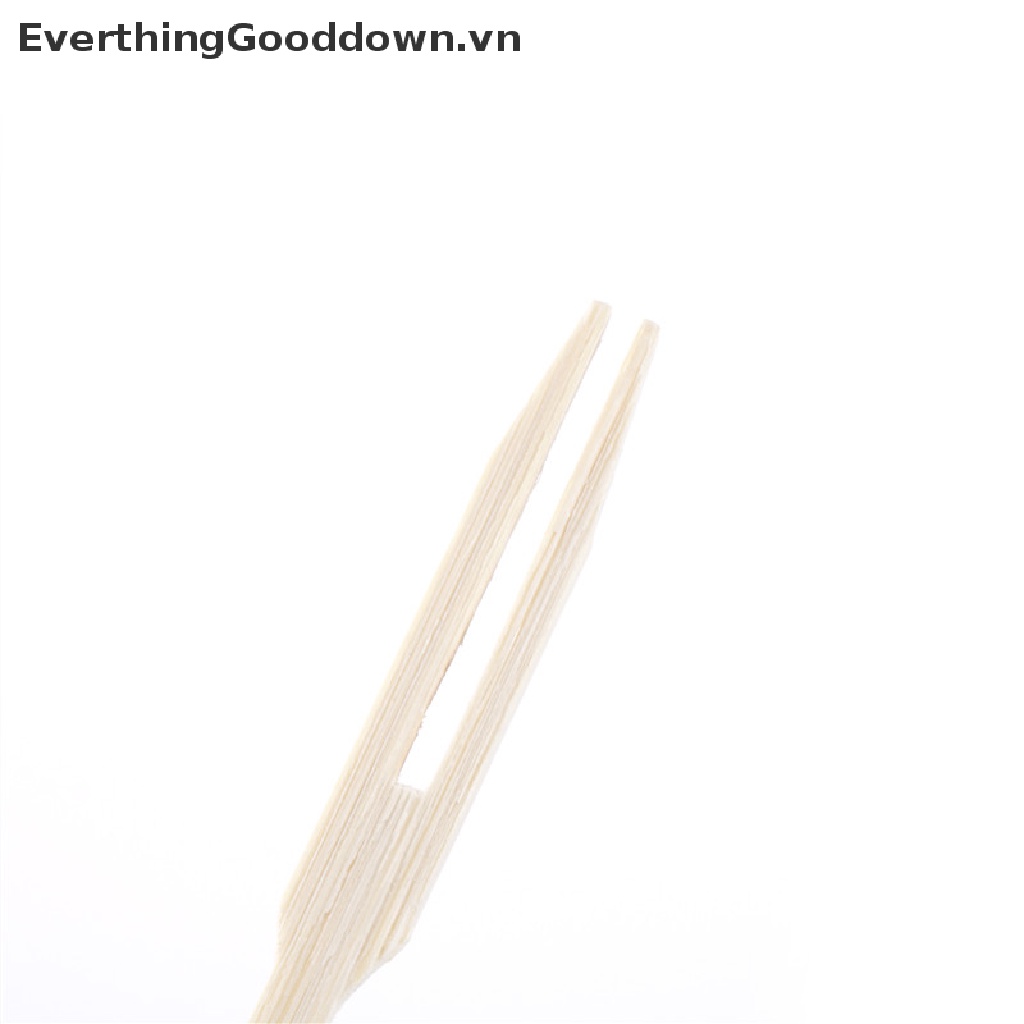 Everthinggooddown Set 80 Nĩa Gỗ Tre Ăn Trái Cây Tráng Miệng Dùng Một Lần Trang Trí Tiệc Tùng
