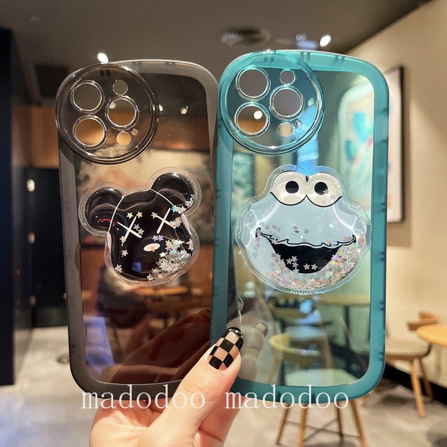 Clear Casing Samsung Galaxy A73 A13 A52 A52S A02S A03 A03S A50 A50S A30S 4G 5G Cute Gloomy Bear Sesame Street Doraemon Crayon Shin-chan Cartoon Quicksand Stand Phone Case NKS 12