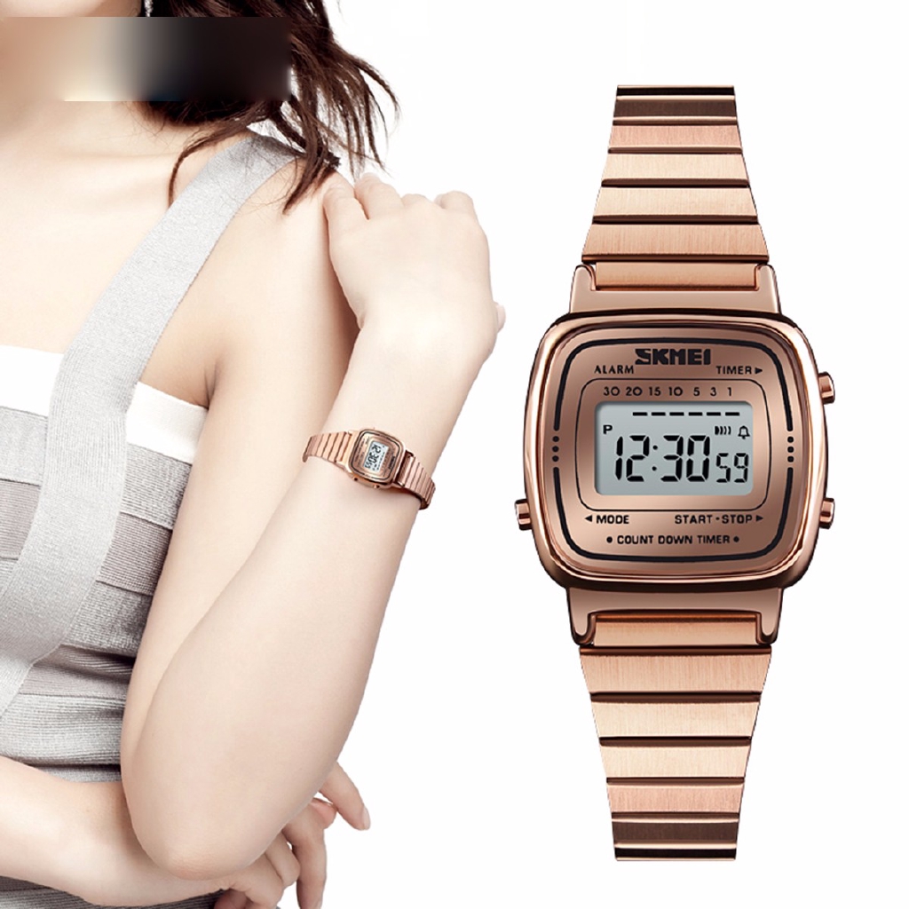 SKMEI 1252 Fashion Luxury Women Watches Waterproof Countdown LED Digital Lady Watch For Woman Relogio Feminino Montre Fe