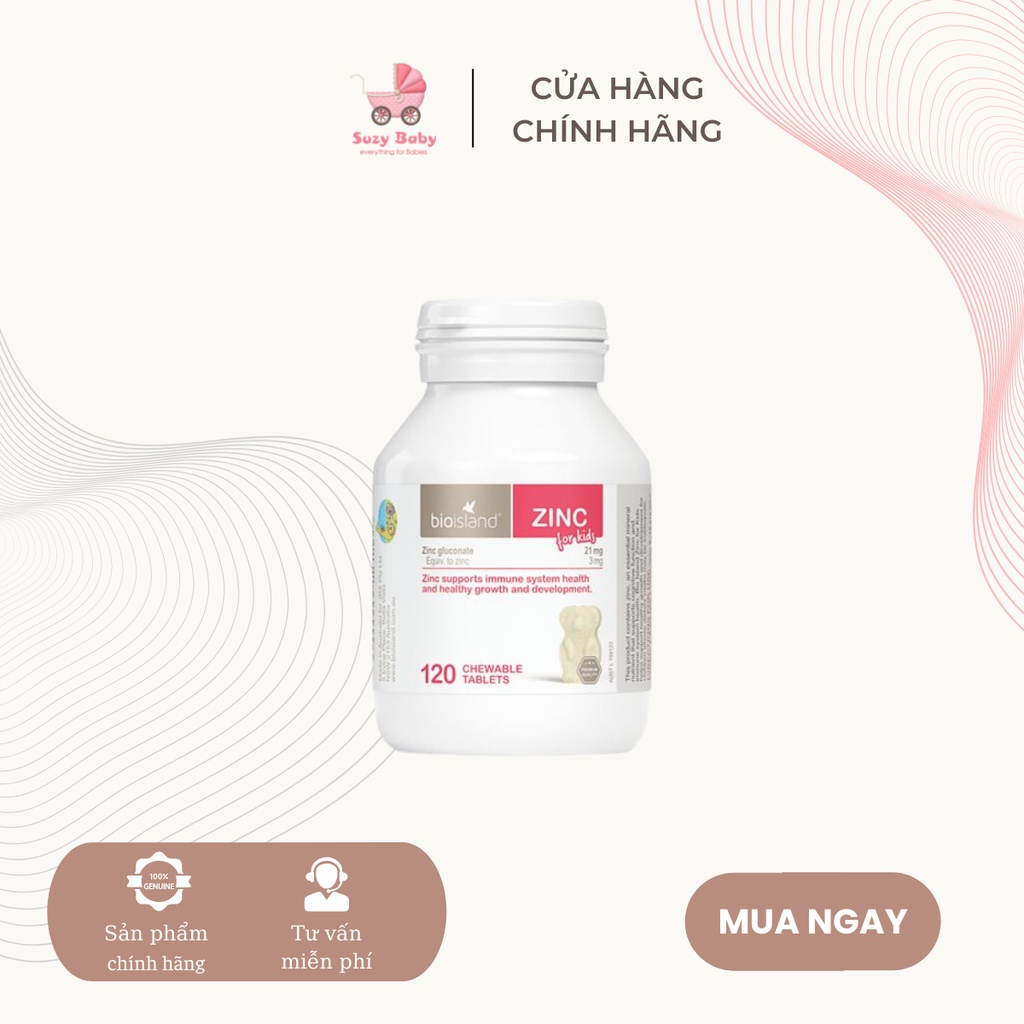 Viên Bổ sung Kẽm Bio Island Zinc 120 viên cho bé của Úc