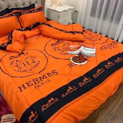 Bộ ga gối m6/m8/2m2 drap giường poly, ga trải giường + 2 vỏ gối nằm đơn giản cam pari Bedding