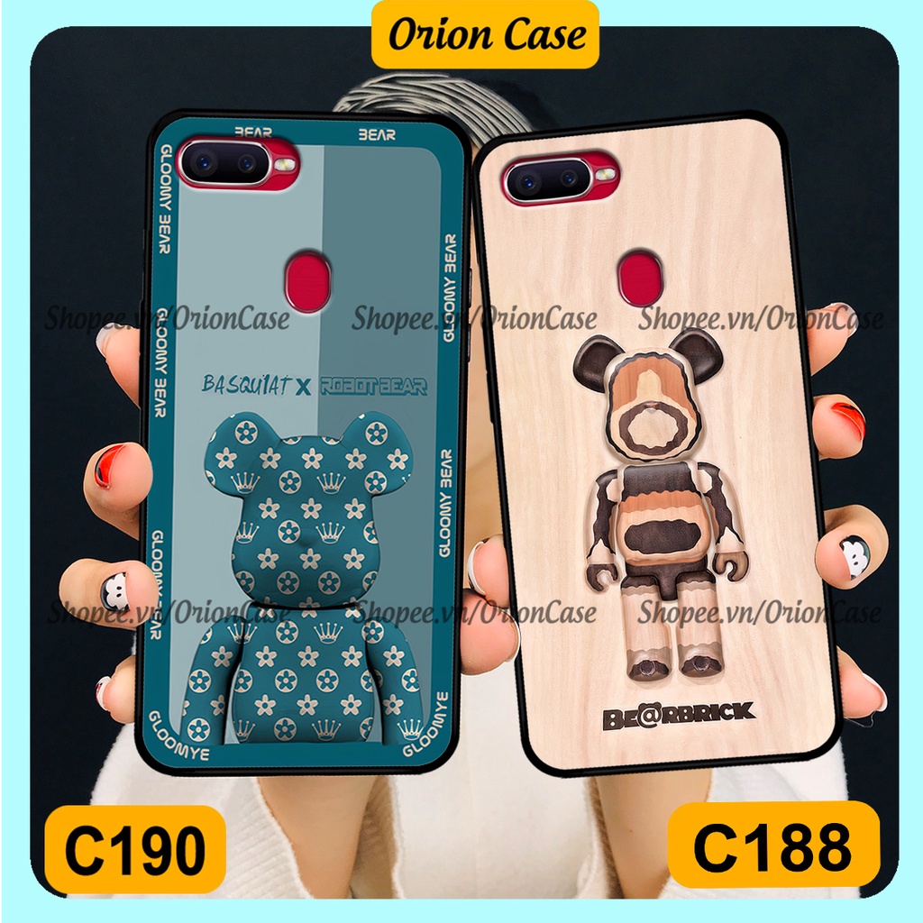 Ốp lưng Oppo A5s / A7 / F9 / A12 in hình bearbrick 3D thời trang, cá tính. ốp chống sốc, bền đẹp