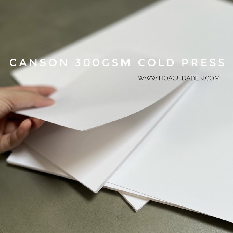 [DA ĐEN] Giấy Canson Dày 300gsm Cold Press Tệp 10 Tờ