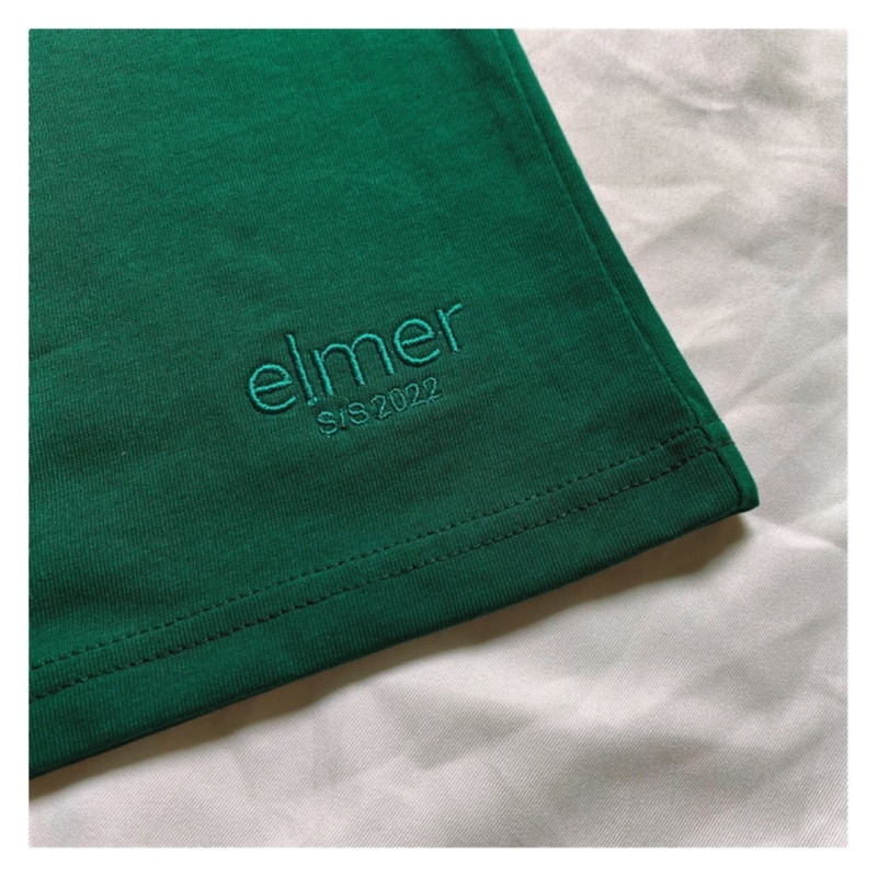 Elmer Signature - Áo thun in nổi 3D màu xanh lá 100% cotton 2 chiều
