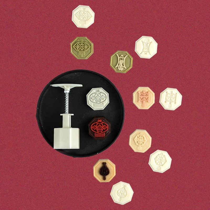 Khuôn Làm Bánh Trung Thu Hình Thùng Bánh Trung Thu 50g Kèm 4 / 6 Đầu Phun