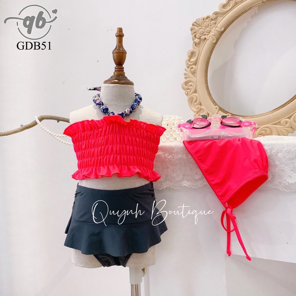 Đồ bơi cho bé QUỲNH BOUTIQUE Bộ bikini đỏ cho bé