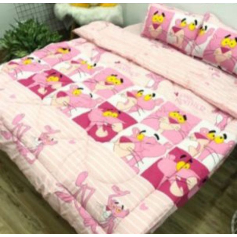 Trọn bộ 5 món ga gối chăn phao poly cotton nhiều mẫu 2021