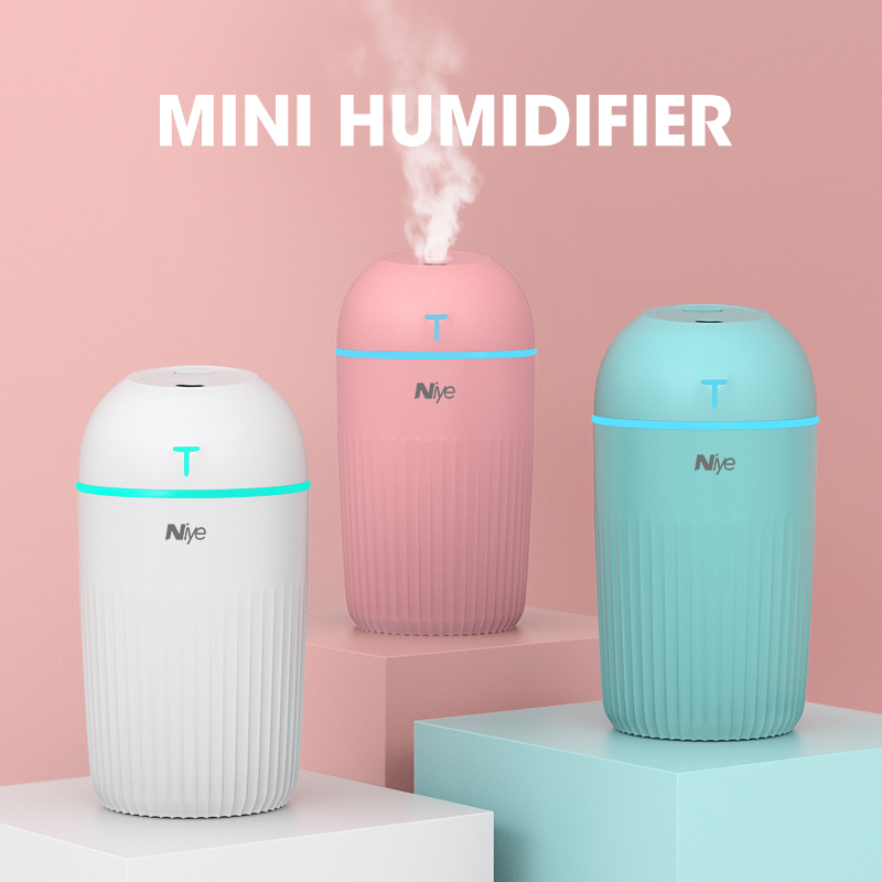 VIXI Máy tạo độ ẩm Mini 400ml Máy tính để bàn Văn phòng Nhà nhỏ Phòng ngủ yên tĩnh Phòng ngủ ký túc xá Sinh viên Không khí dễ thương Món quà sinh nhật Phụ nữ mang thai Bé Usb Cô gái Xịt thơm Xịt dưỡng