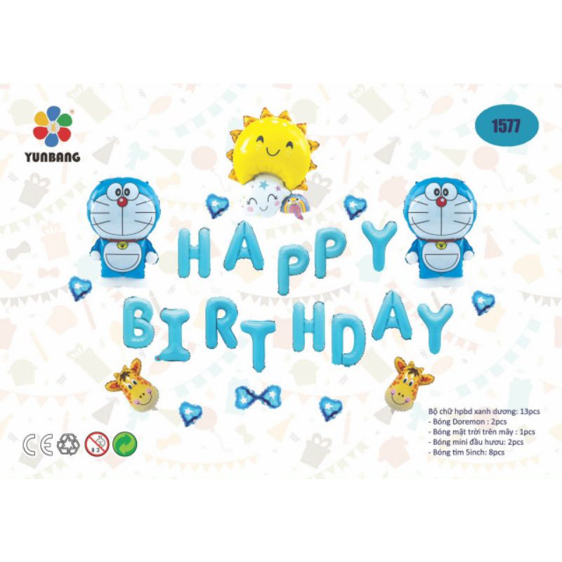 Set bóng DOREMON  trang trí sinh nhật