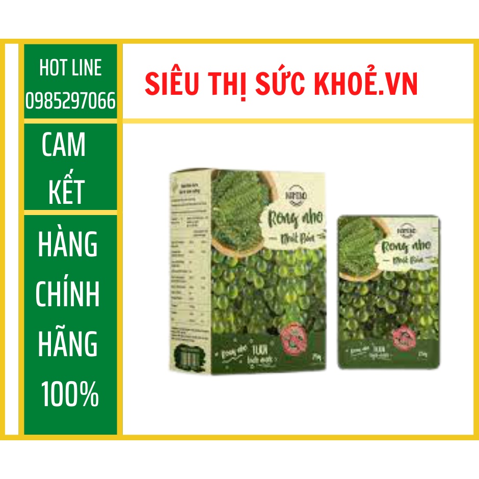 Rong Nho Tách Nước Namiso [CHÍNH HÃNG]  Rong Nho Tách Nước Namiso, Hộp 12 gói 300g, Tiện Lợi, Dễ Dàng Sử Dụng