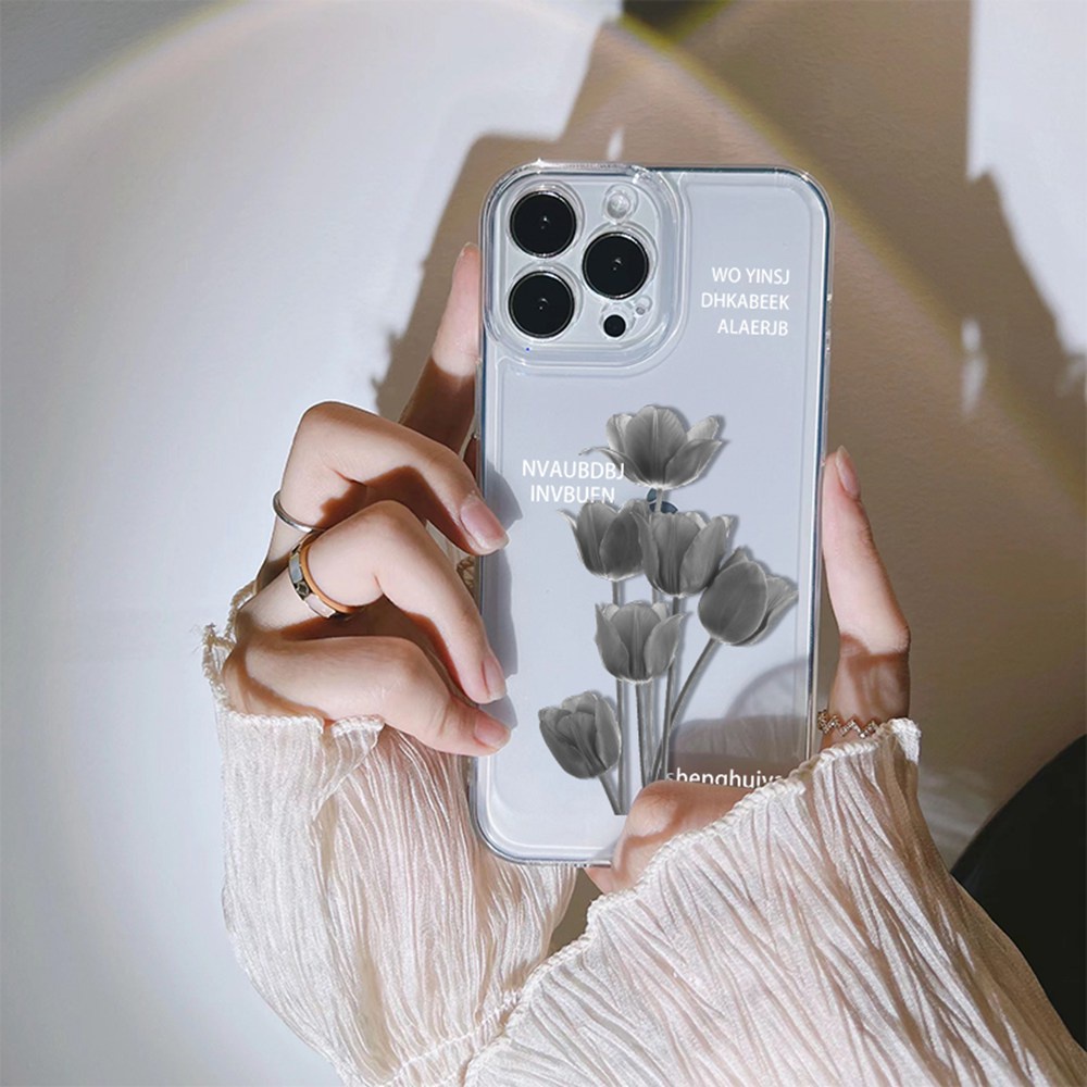 Ốp Điện Thoại TPU Trong Suốt Hình Hoa Tulip 6 Cho iPhone 13 12 11 Pro Max 13 Mini X XR XS Max SE 2020 2022 6 6S 7 8 Plus