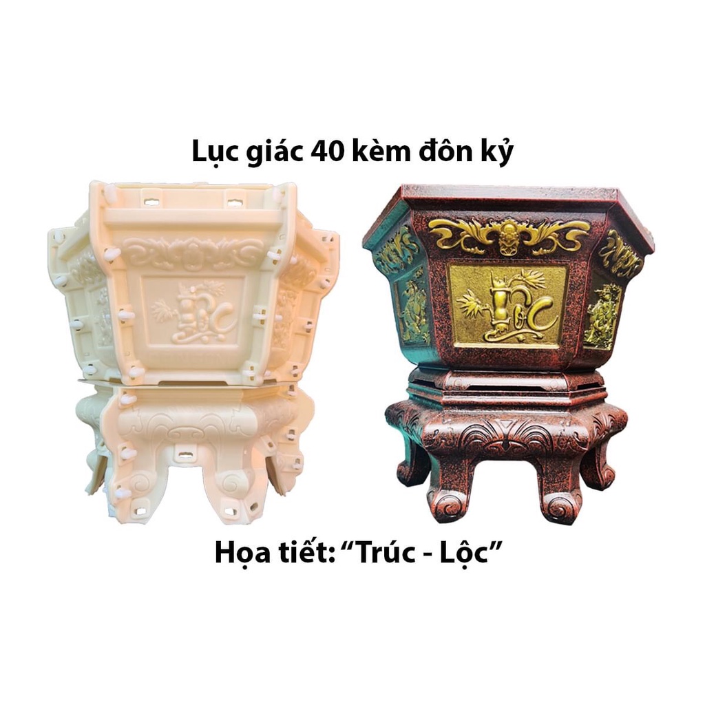 Bộ khuôn chậu lục giác ABS 40 đổ đáy mẫu mới