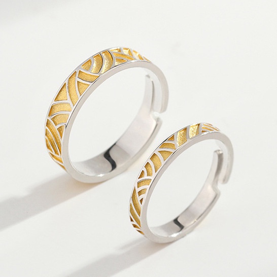 Nhẫn Cặp Bằng Lúa Mạch Kiểu Dáng Đơn Giản Thời Trang Dành Cho Nam Và Nữ