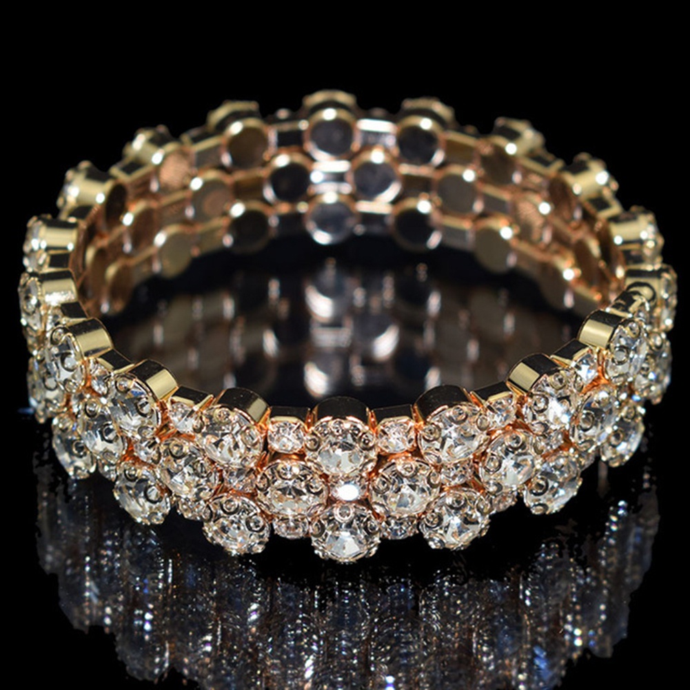 Vòng tay nhiều lớp đính đá zircon lấp lánh phong cách sang trọng cho nữ