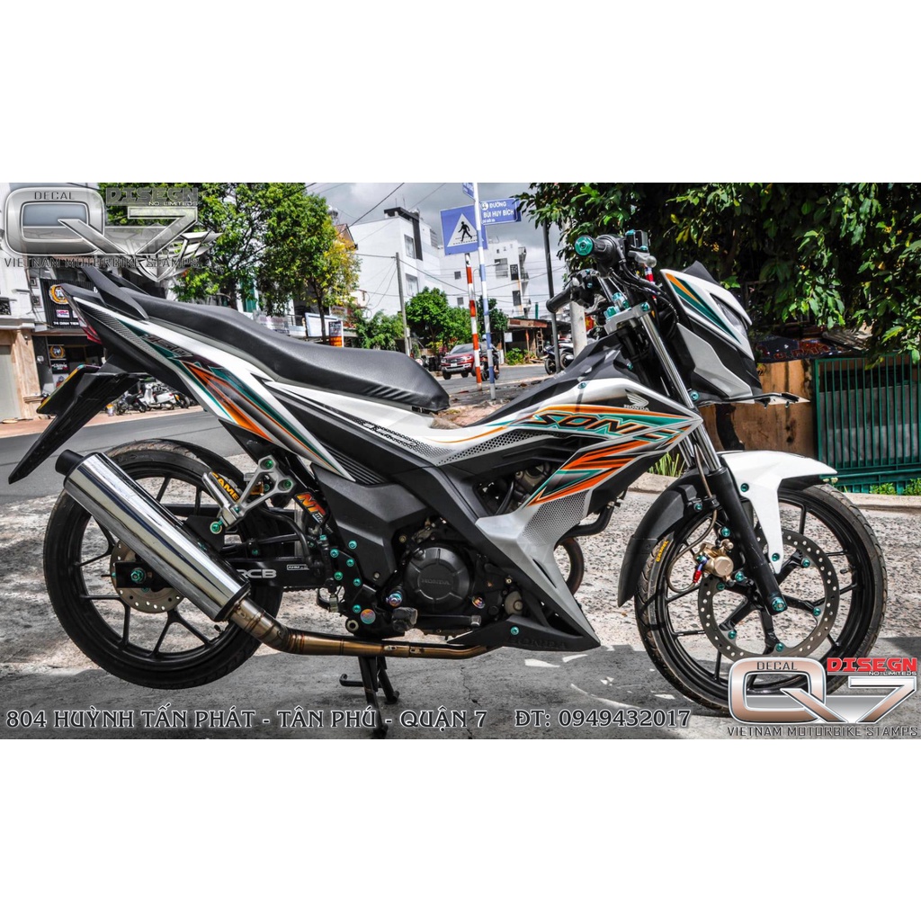 Tem rời sonic 150 trắng cam - decalq7