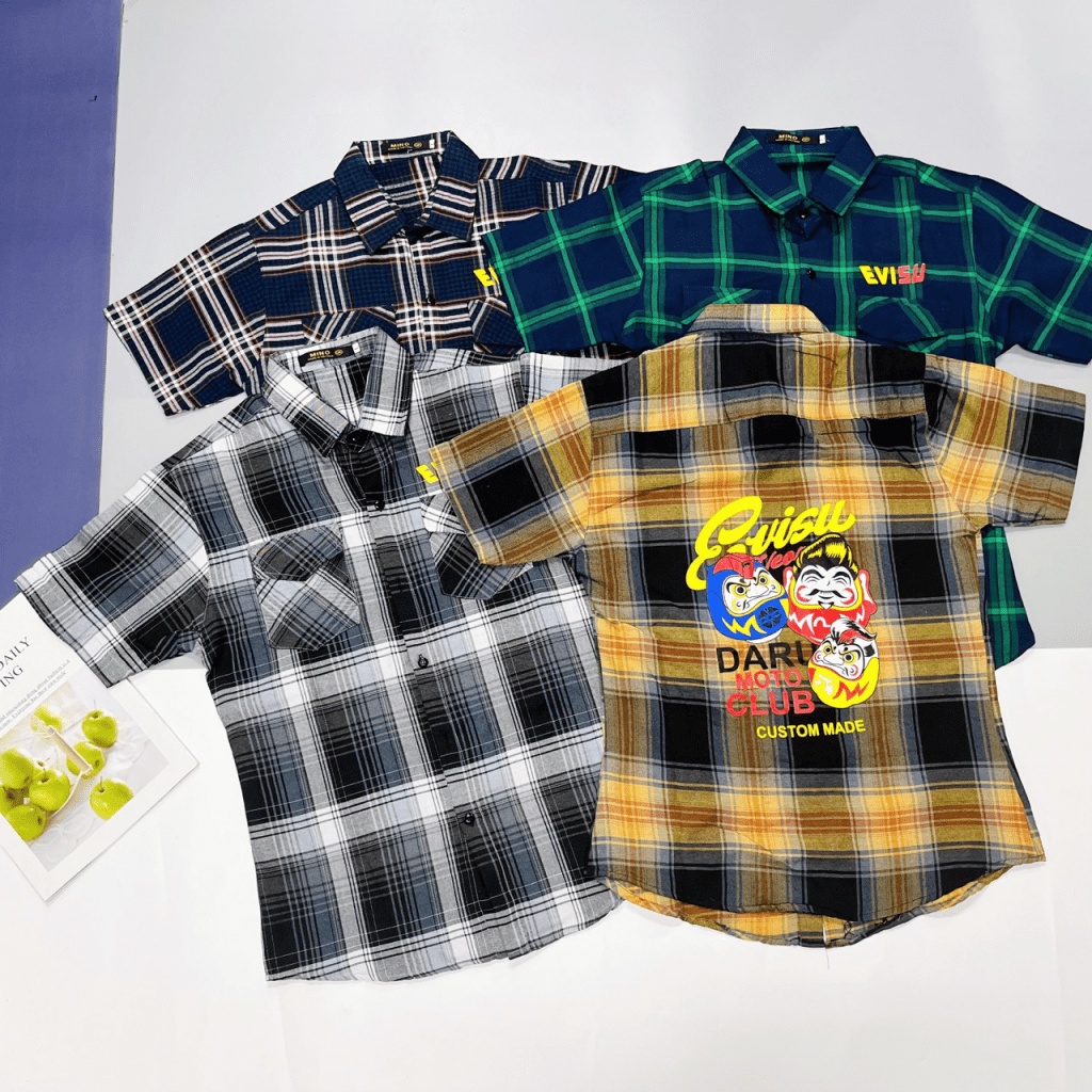 (HCM) ÁO SƠ MI NAM CARO TAY NGẮN THỜI TRANG PHONG CÁCH TINH TẾ FORM CHUẨN CHO CÁC ANH EM KME FASHION