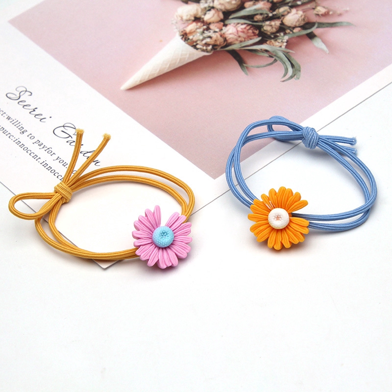 Dây cột tóc hình hoa hướng dương đáng yêu cho bé gái