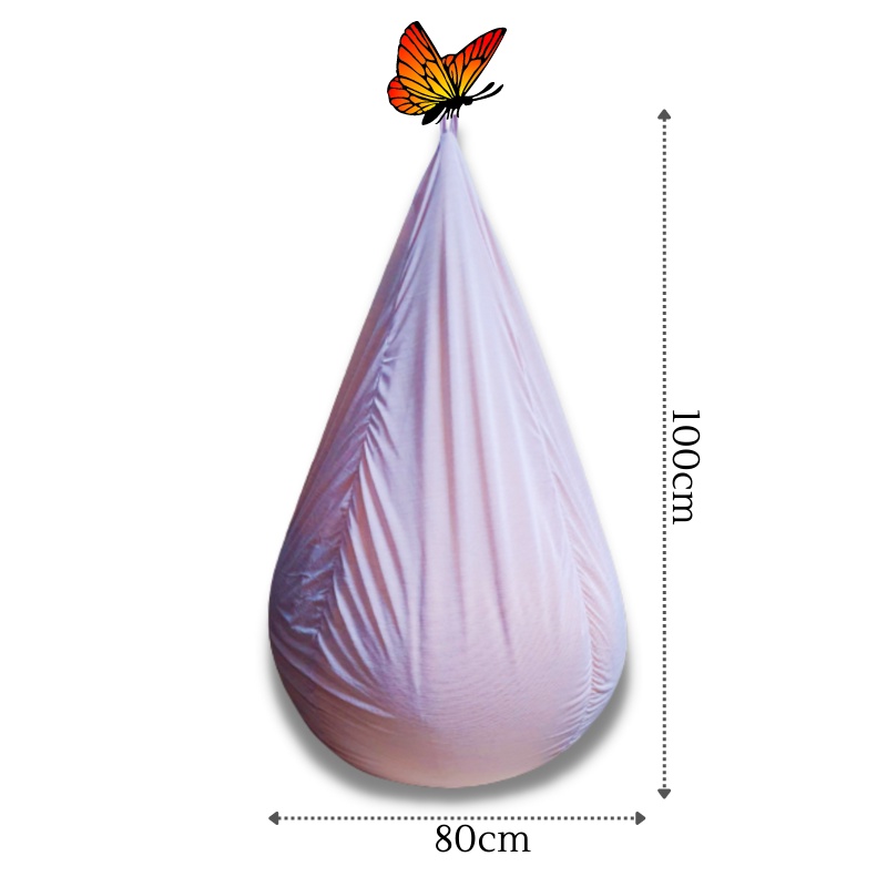 Ghế Lười Hạt Xốp 3ii Home Hình Trái Lê Size M 80x100cm Màu Hồng Nhạt Vải Thun Lạnh Cao Cấp Khán Khuẩn Chống Bám Bụi