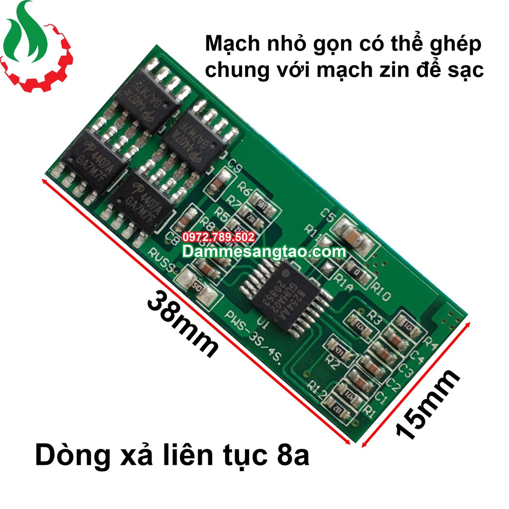 DMST Mạch 4S 14V 8A bảo vệ pin Li-ion 3.7V ghép sạc với mạch zin | WebRaoVat - webraovat.net.vn