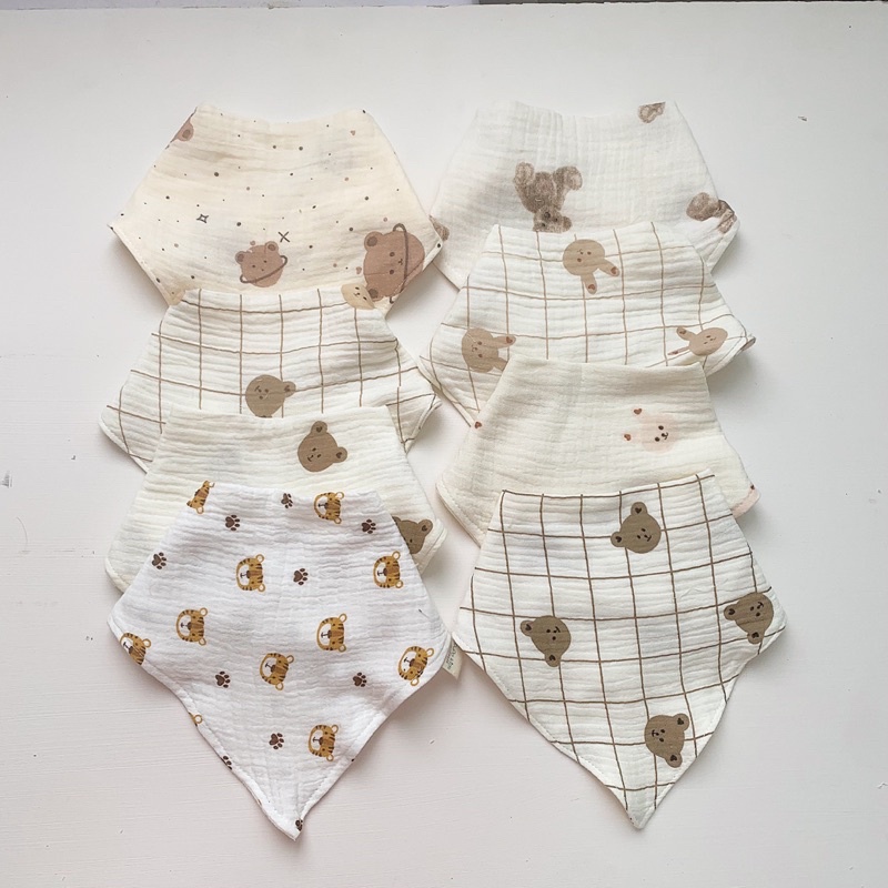 Yếm xô gấu 4 lớp cho bé