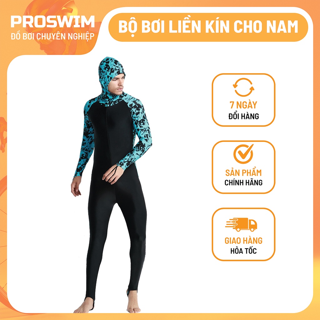Áo Bơi Lặn Cho Nam Nữ Liền Quần Tới Gót Có Mũ Trùm Đầu Chính Hãng SBART