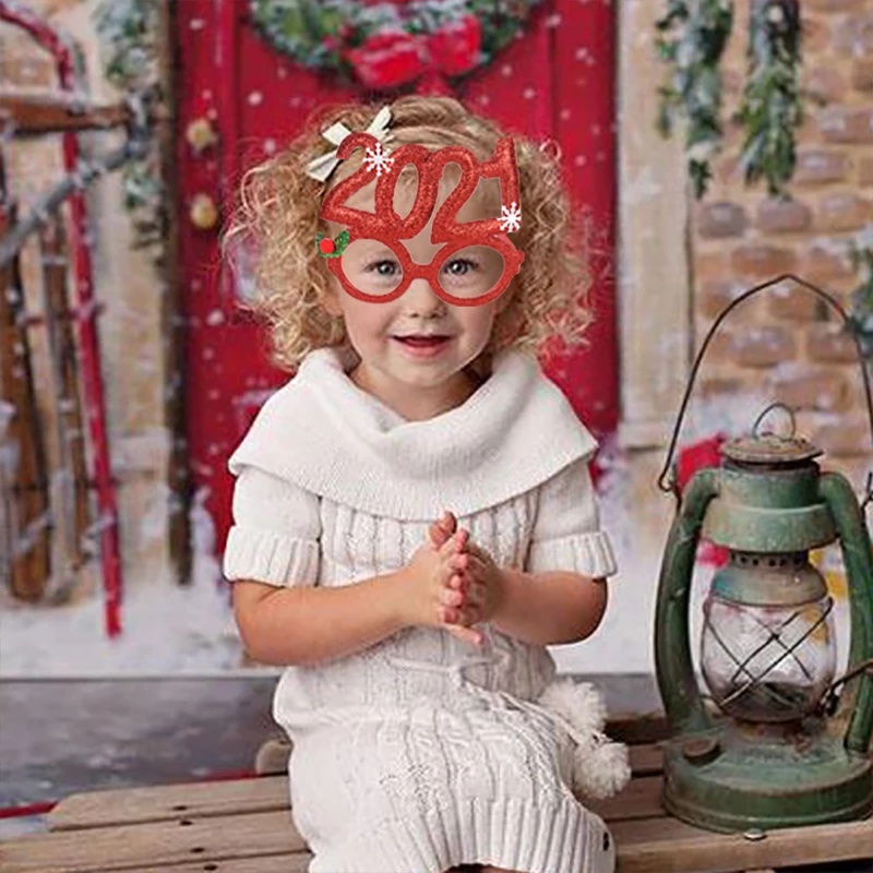 Kính mắt thiết kế tuần lộc/ cây thông noel/ chữ Merry Christmas/ nơ đáng yêu dành cho trang trí Giáng Sinh