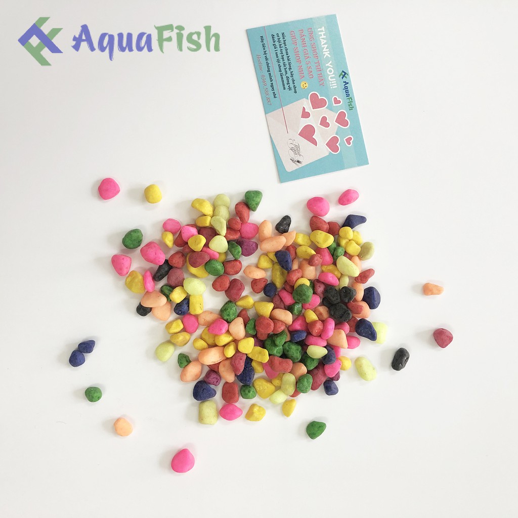 Sỏi Nhiều Màu Dùng Trang Trí Bể Cá Cảnh 1kg