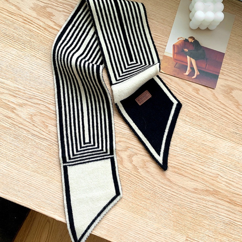 Yoii Khăn Choàng Cổ Đan Len Nhân Tạo Họa Tiết Sọc Chéo Mũi Nhọn Lỗ Tròn Cho Nữ