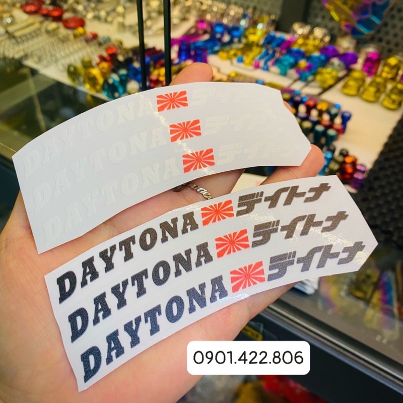 Tem Daytona Japan in Uv công nghệ mực nổi usa dán mâm đủ xe