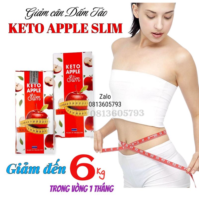 Giảm Cân Dấm Táo Keto Apple Slim Thái Lan Giảm Mạnh -Hộp 30v hàng chuẩn