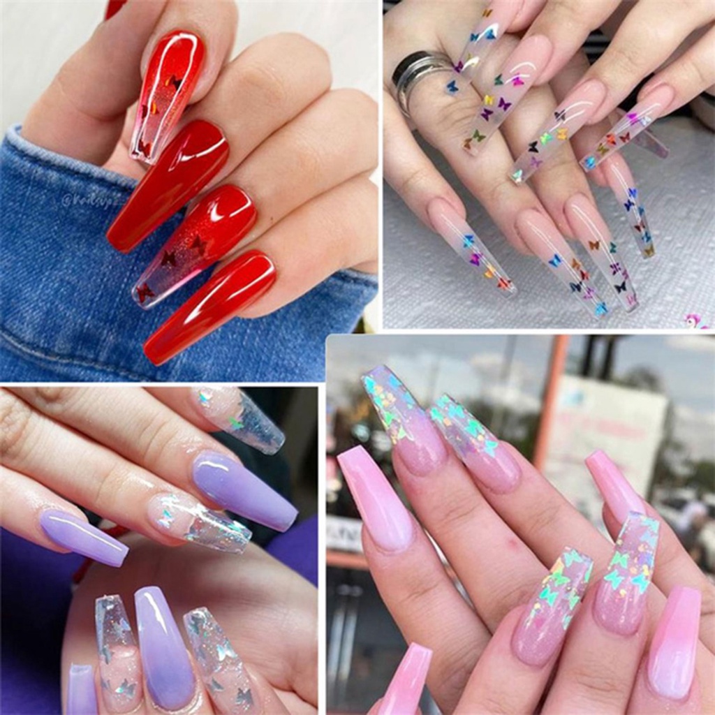 Hạt Kim Sa Hình Bướm Lấp Lánh Dùng Trang Trí Móng Nghệ Thuật