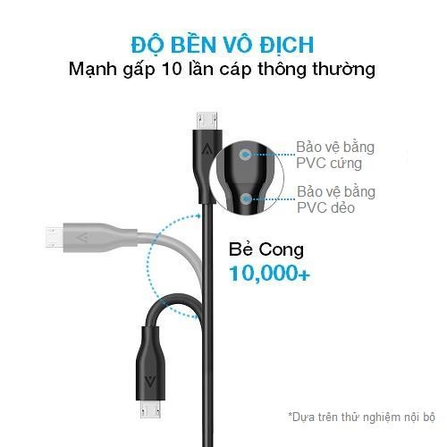 Cáp sạc ANKER Powerline Micro-USB Plus 0.9m A8142HA1