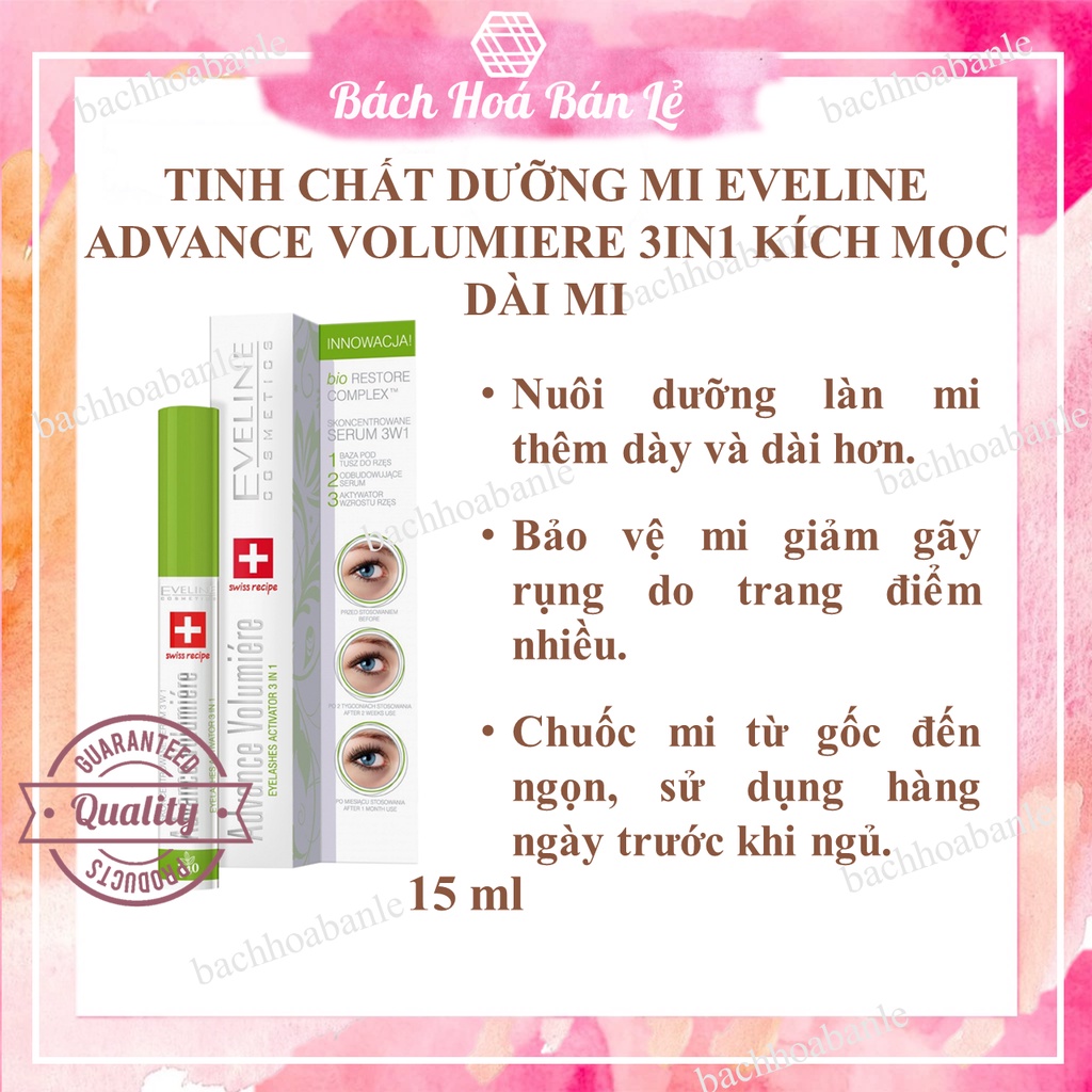 Dưỡng kích dài và dày mi Eveline 3in1