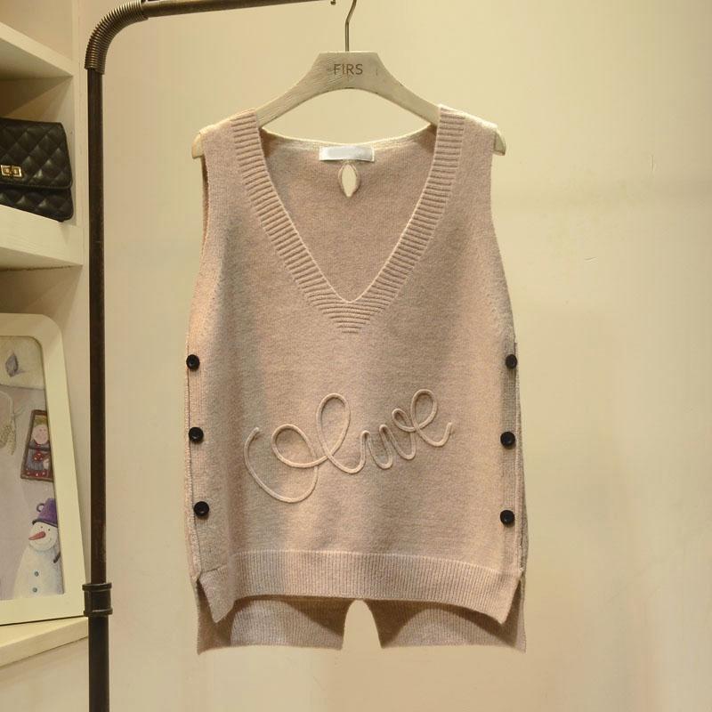 Chất lượng tốt Sản phẩm nổi bật Áo Sweater Sát Nách Dáng Rộng Cổ Chữ V Cài Nút Phong Cách Hàn Quốc Thời Trang Mùa Thu Mới 2023 Cho Nữ
