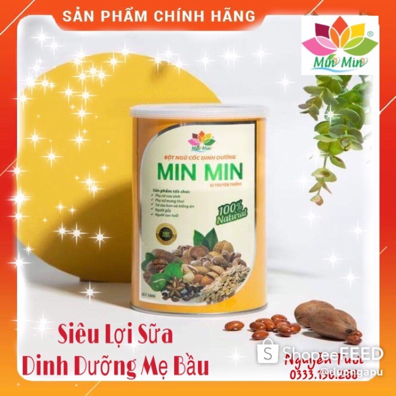 [Chính Hãng]  Ngũ Cốc Lợi Sữa Cao Cấp Min MIN - Ngũ Cốc Dinh Dưỡng 18 Loại Hạt- Ngũ Cốc  Mẹ Bầu (2HỘP 1kg) | BigBuy360 - bigbuy360.vn