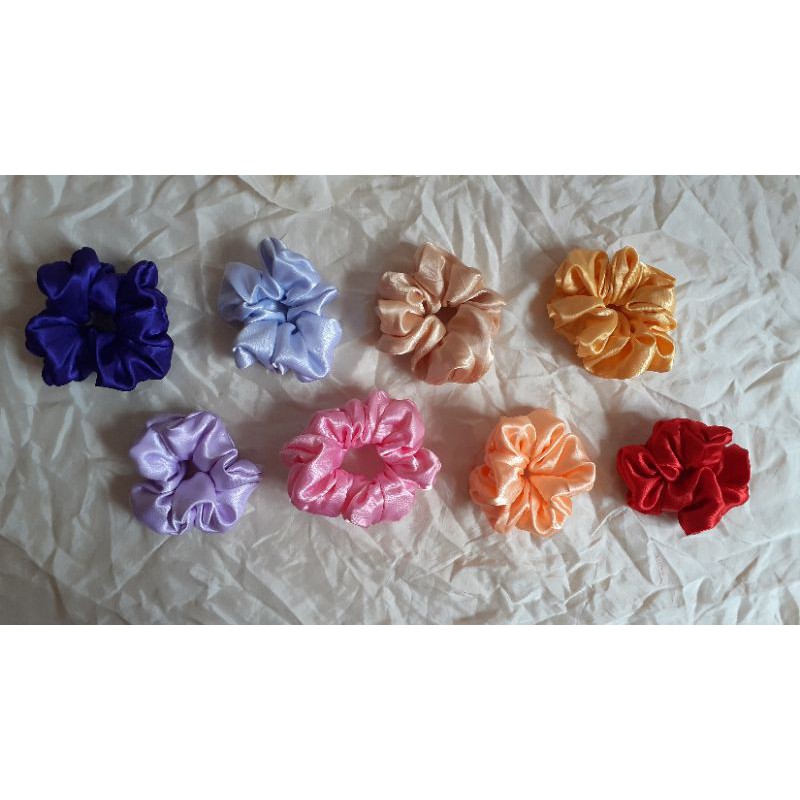 Scrunchies phi bóng đơn sắc