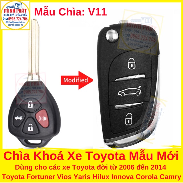 Chìa khoá xe Ô tô Toyota Innova, Fortuner, Altis, Vios, Hilux