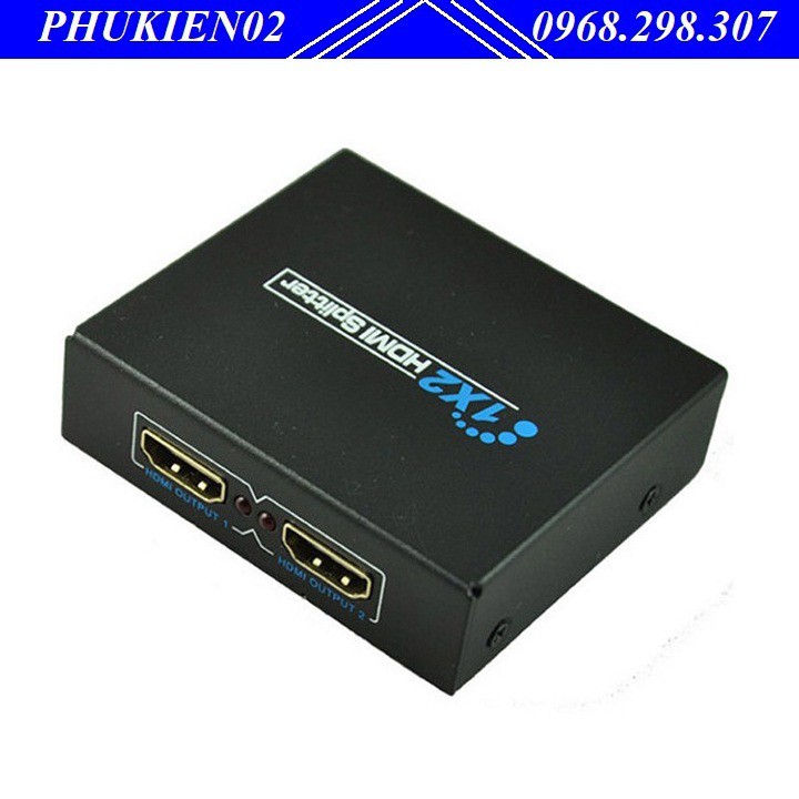 Bộ chia HDMI Switch 1 ra 2 Full HD 1080 đen - Hàng Chính Hãng