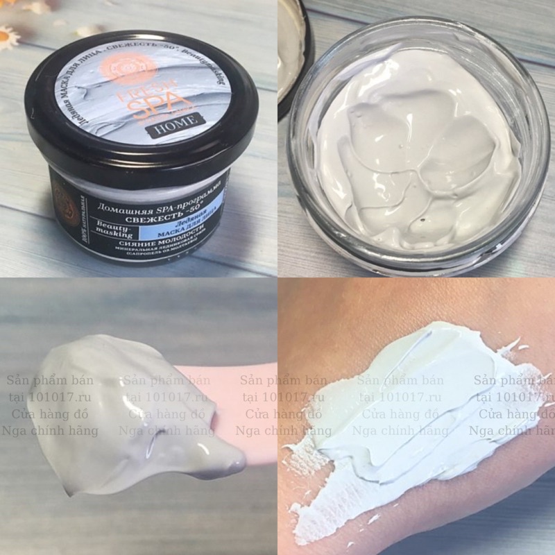 Mặt nạ đất sét & bùn khoáng Natura Siberica -50° Ice Face Mask Fresh SPA Home làm mát, trẻ hoá, giảm viêm sưng 75ml